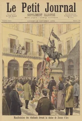 Demonstration französischer katholischer Studenten zu Ehren von Jeanne d